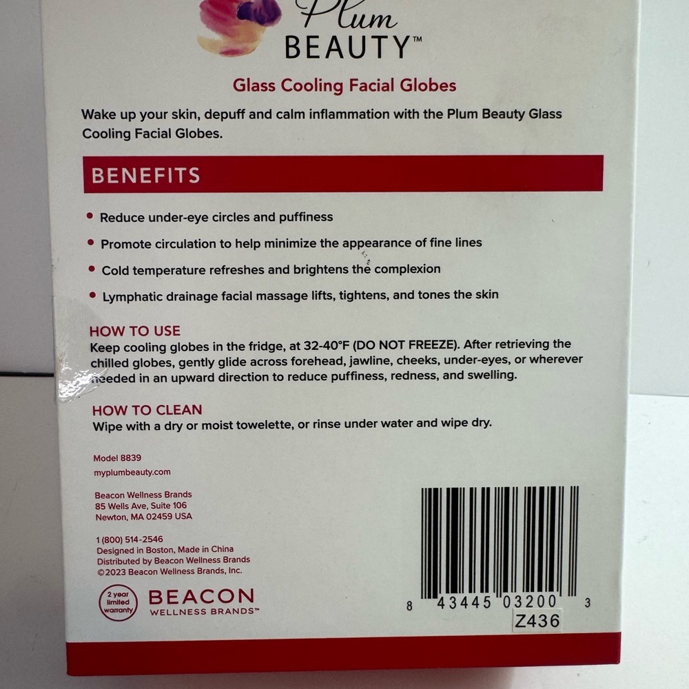 Plum Beauty Blue Glass Cooling Facial Globes - Picture 2 of 4